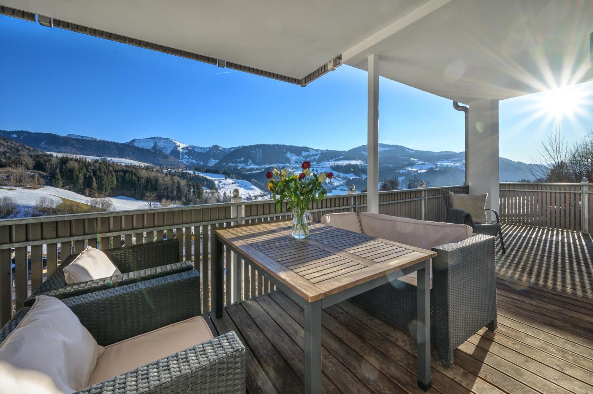 Haus "Bergblick" Ferienwohnung Hochgrat Oberstaufen Mit 2 Schlafzimmer Eksteriør bilde